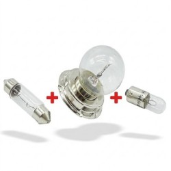 Kit 3 Bombillas Para Lámpara Faro Delantero Trasero Piaggio Ciao 50 1981