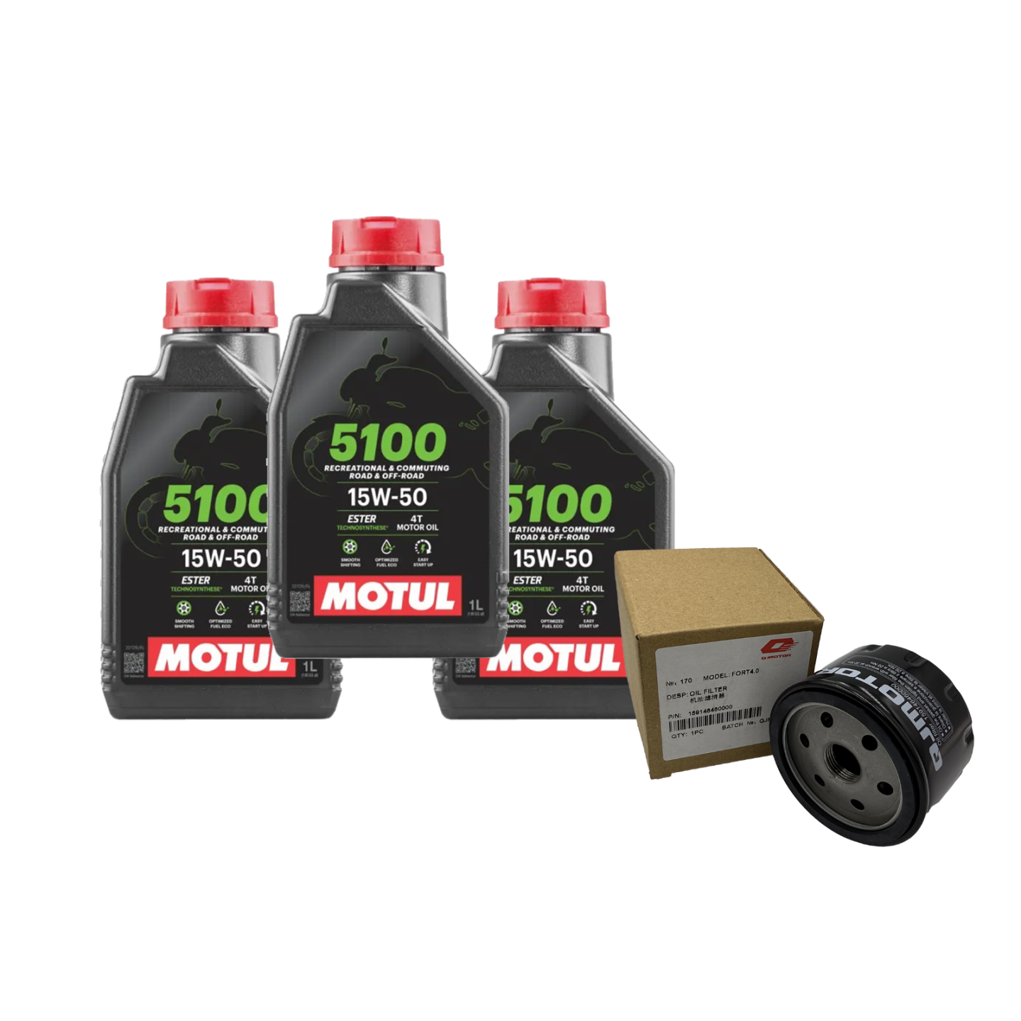 Set Service Wartung Motul + Ölfilter QJMOTOR FORT 350 2025 2026