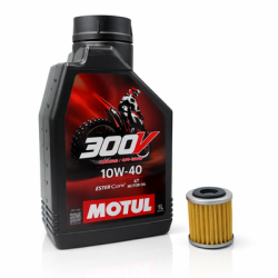 KIT TAGLIANDO MOTUL 300V 10W40 OFFROAD + HIFLO FILTRO Yamaha XT 350 1992