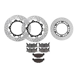 DISCHI FRENO POSTERIORE ANTERIORI+PASTIGLIE YAMAHA TMAX 500 2004 2005 2006 2007