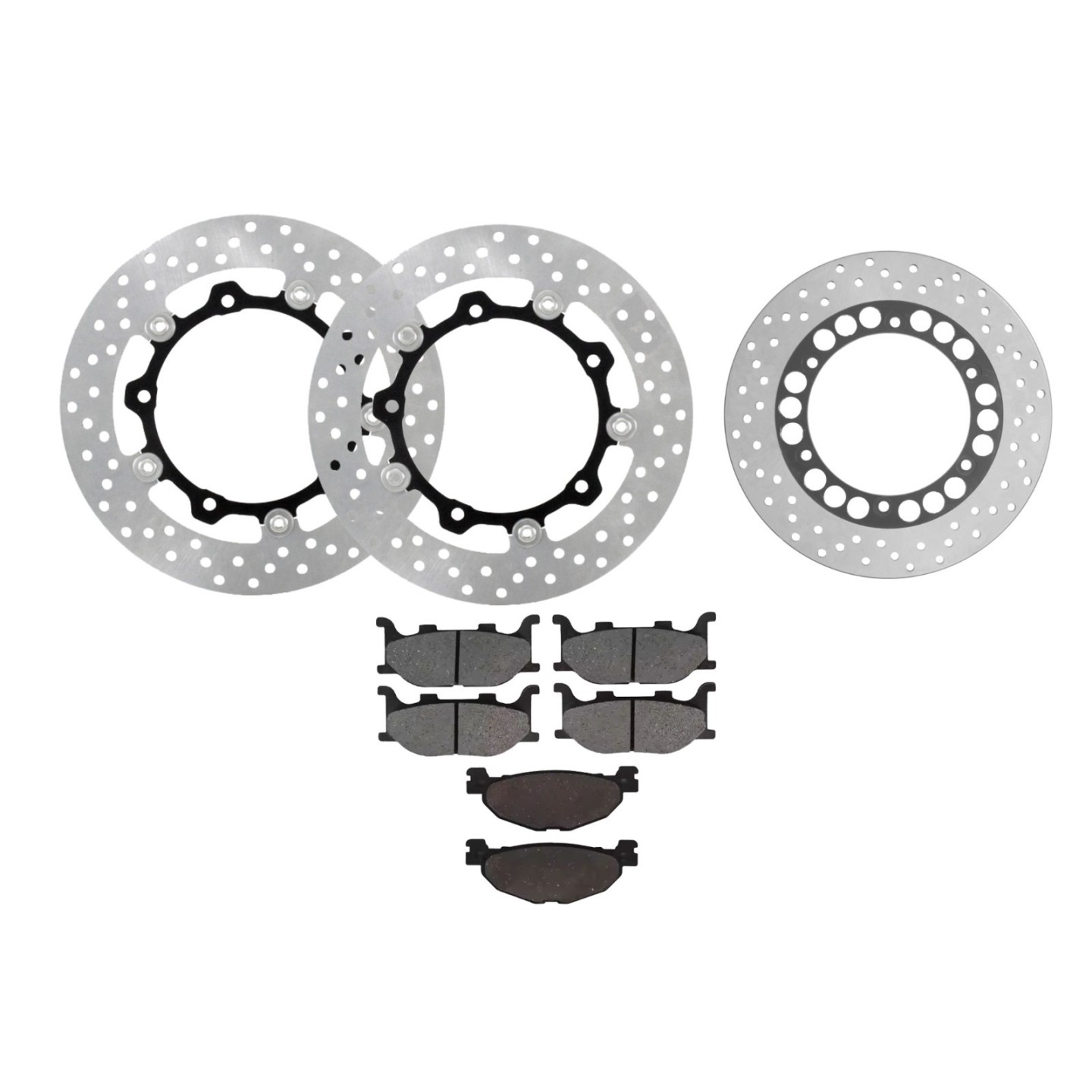 Set 3 Bremsscheiben Vorne + Hinten YAMAHA T-Max 500 2004 2005 2006